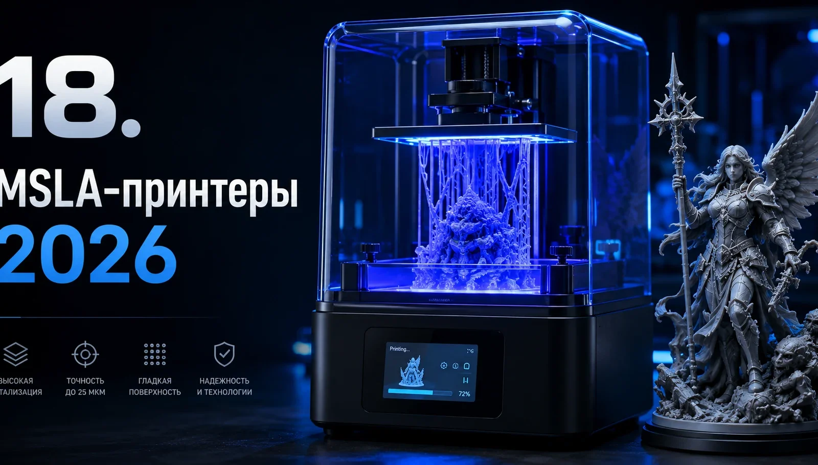 MSLA-принтеры в 2026 году: что выбрать для ювелирки, миниатюр и прототипов