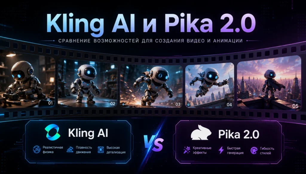 Kling AI и Pika 2.0: генерация 3D-анимации из текста — обзор и сравнение