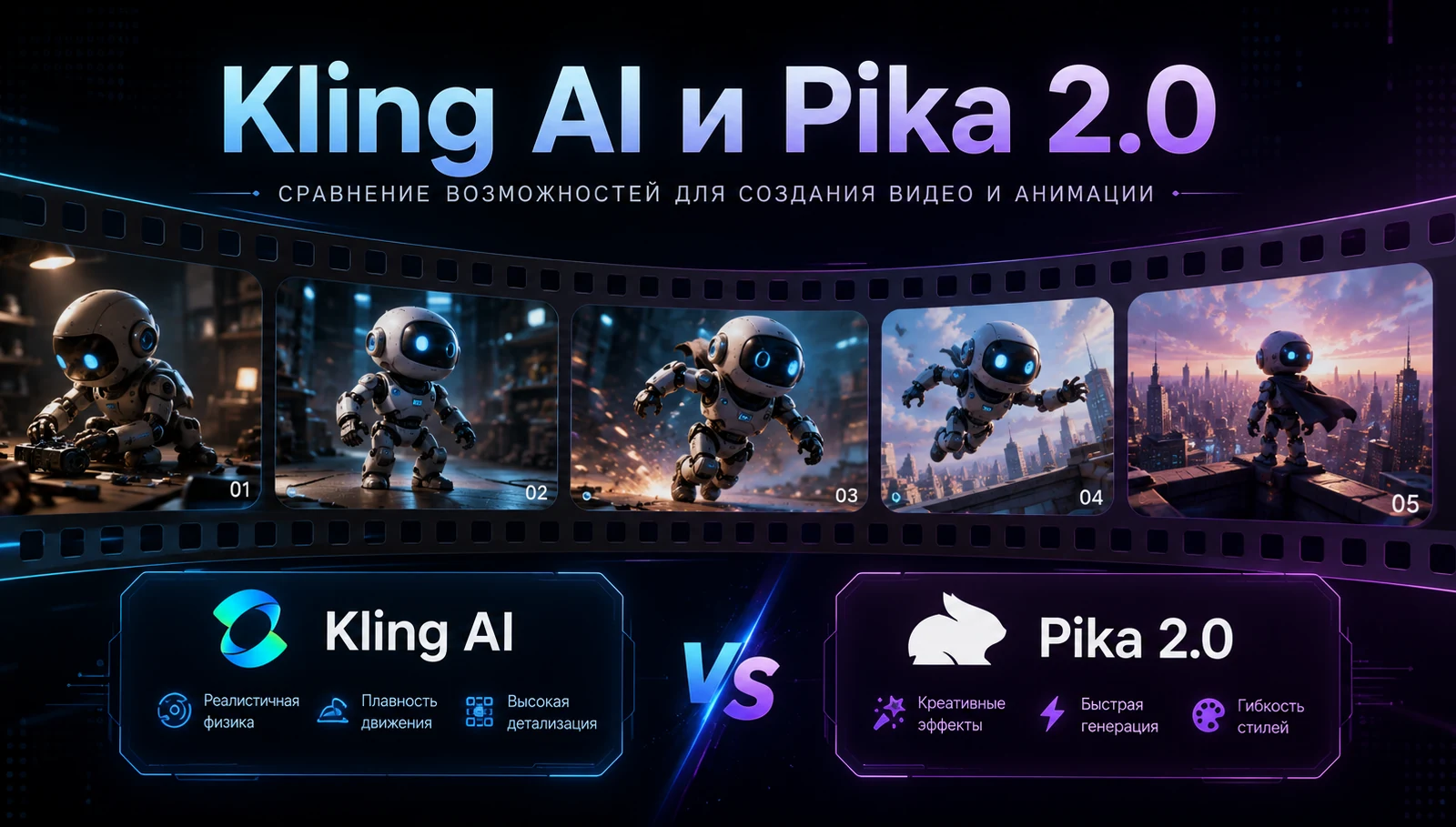 Kling AI и Pika 2.0: генерация 3D-анимации из текста — обзор и сравнение