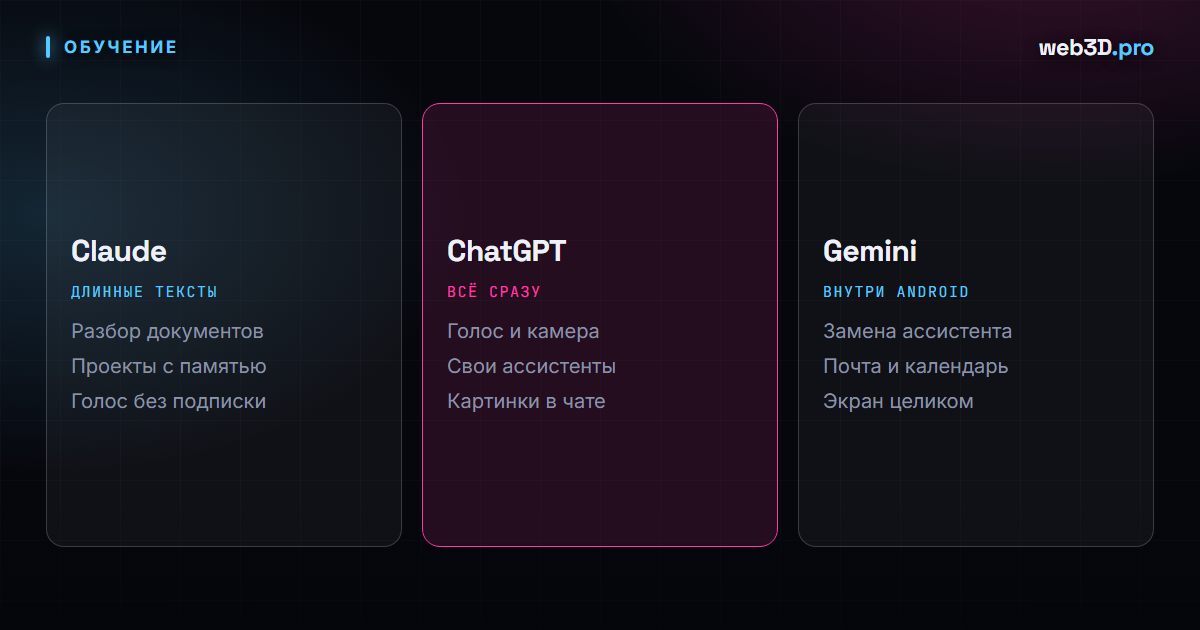 Claude, ChatGPT и Gemini на смартфоне: максимум от AI в кармане