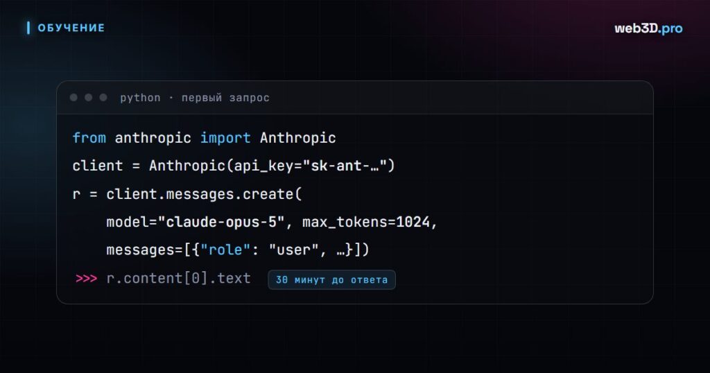 Claude API за 30 минут: первые запросы на Python