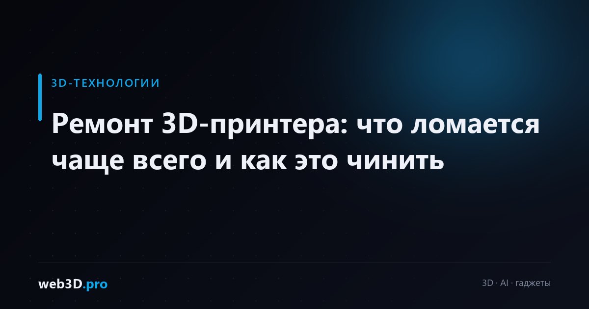 Ремонт 3D-принтера: что ломается чаще всего и как это чинить