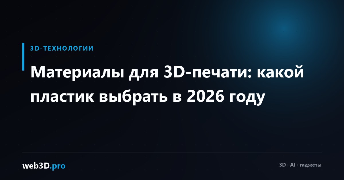 Материалы для 3D-печати: какой пластик выбрать в 2026 году