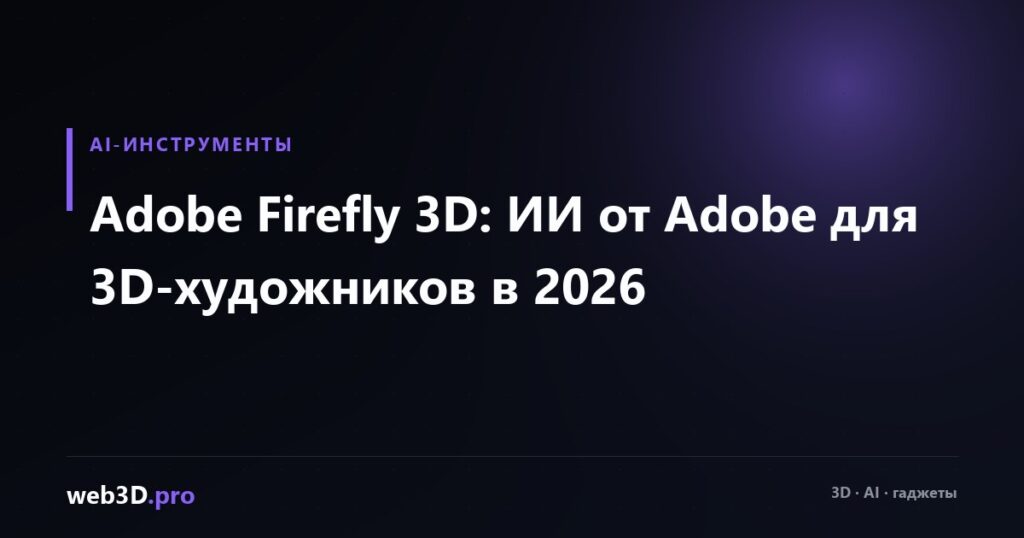 Adobe Firefly 3D: ИИ от Adobe для 3D-художников в 2026