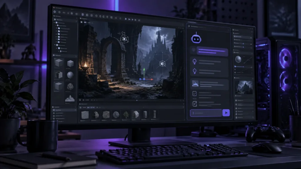 Редактор игрового движка с подсказкой помощника. AI-помощники внутри UE5: что уже встроено и что докручивать