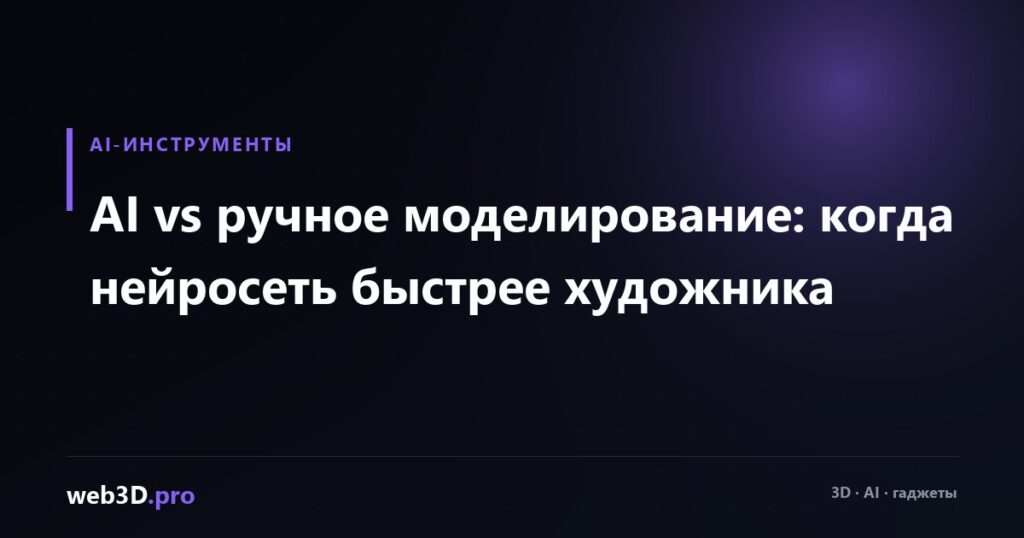 AI vs ручное моделирование: когда нейросеть быстрее художника