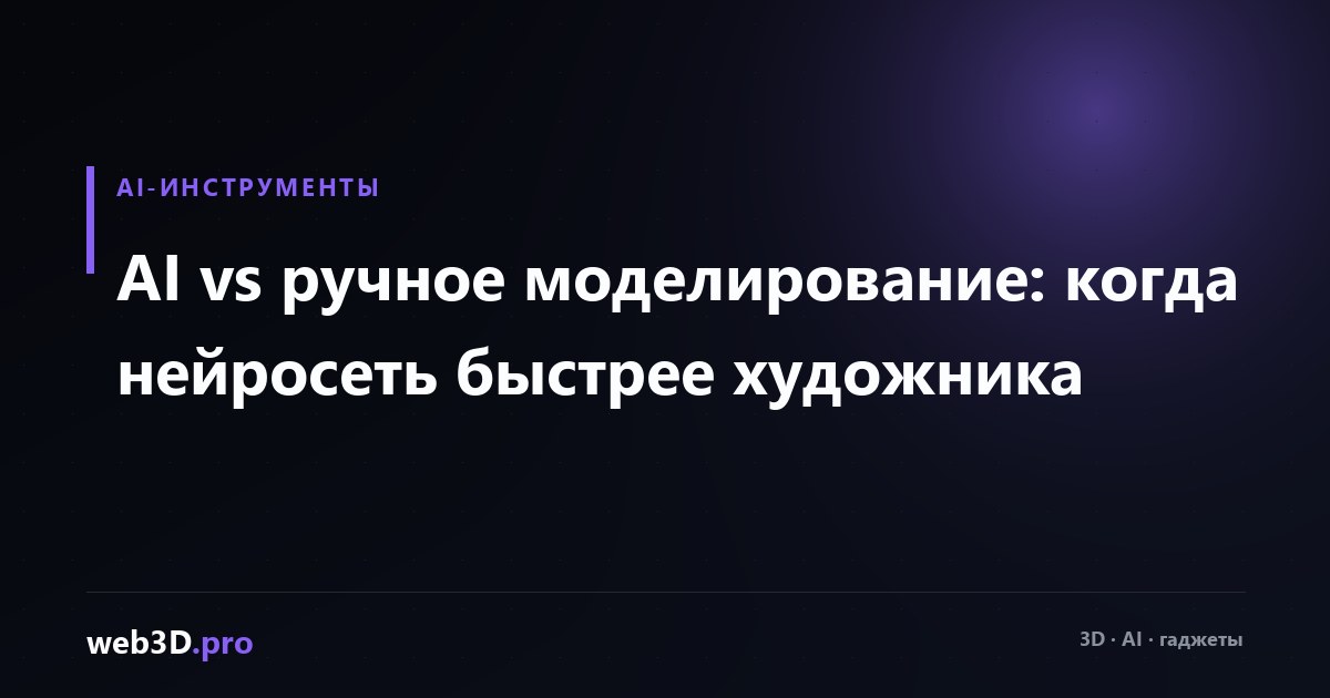 AI vs ручное моделирование: когда нейросеть быстрее художника