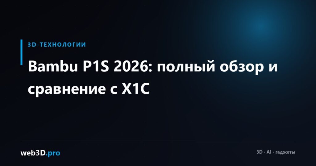 Bambu P1S 2026: полный обзор и сравнение с X1C