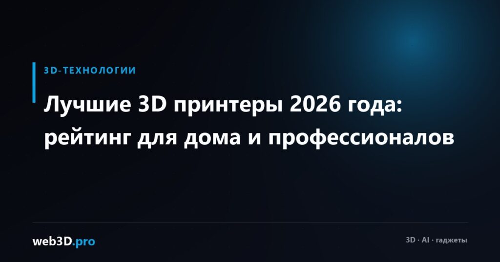 Лучшие 3D принтеры 2026 года: рейтинг для дома и профессионалов