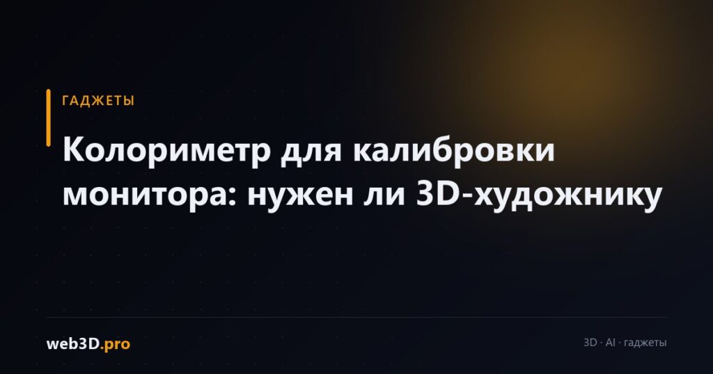 Колориметр для калибровки монитора: нужен ли 3D-художнику