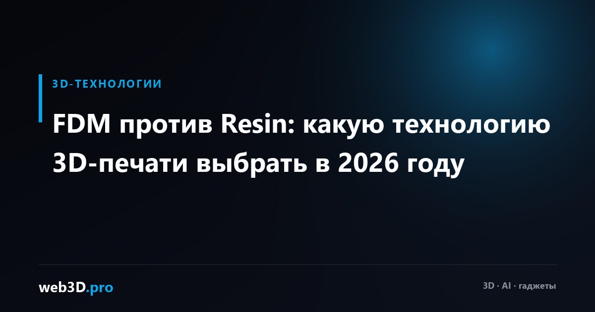 FDM против Resin: какую технологию 3D-печати выбрать в 2026 году
