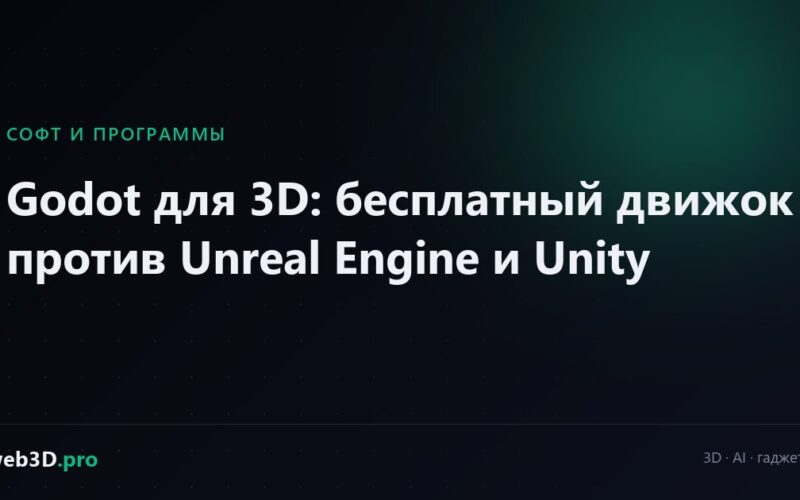 Godot для 3D: бесплатный движок против Unreal Engine и Unity