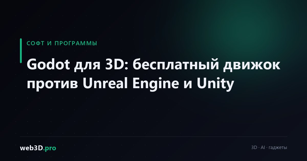 Godot для 3D: бесплатный движок против Unreal Engine и Unity