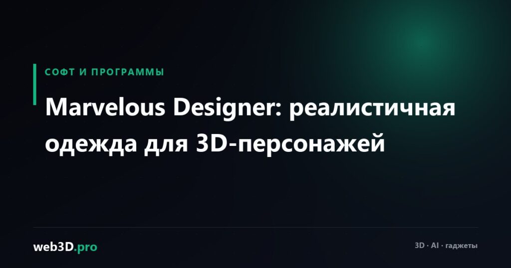 Marvelous Designer: реалистичная одежда для 3D-персонажей