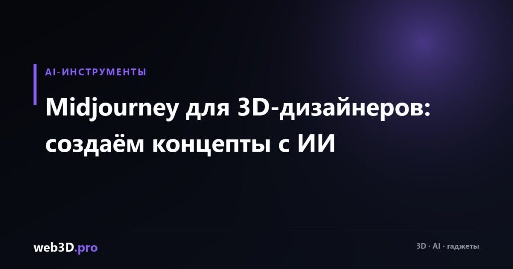 Midjourney для 3D-дизайнеров: создаём концепты с ИИ