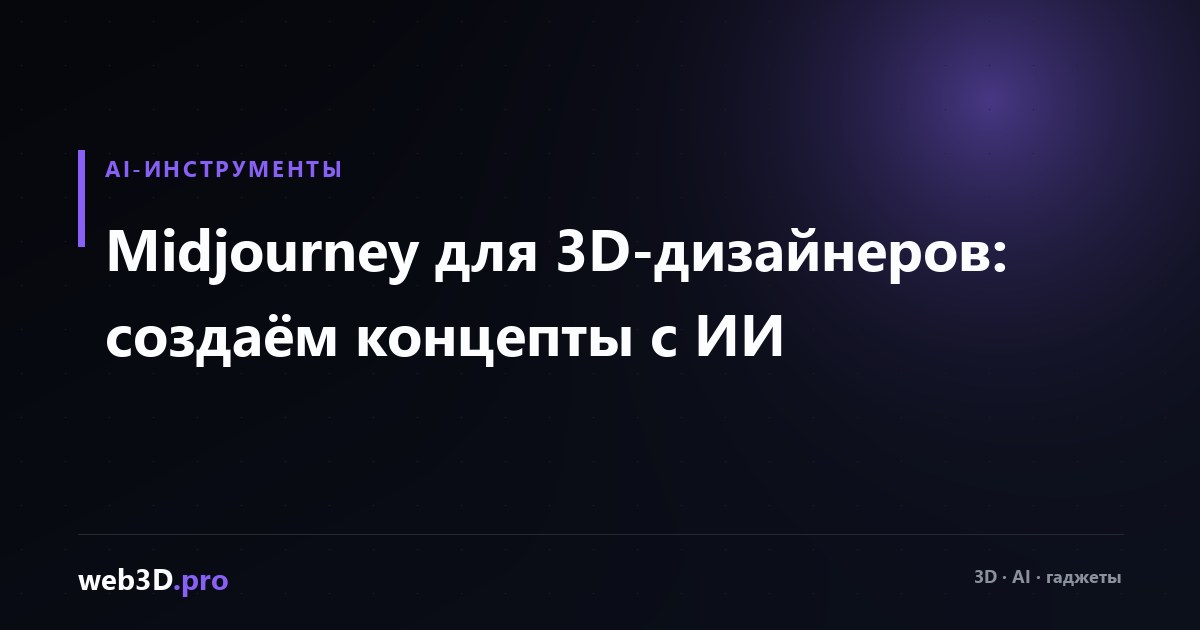 Midjourney для 3D-дизайнеров: создаём концепты с ИИ