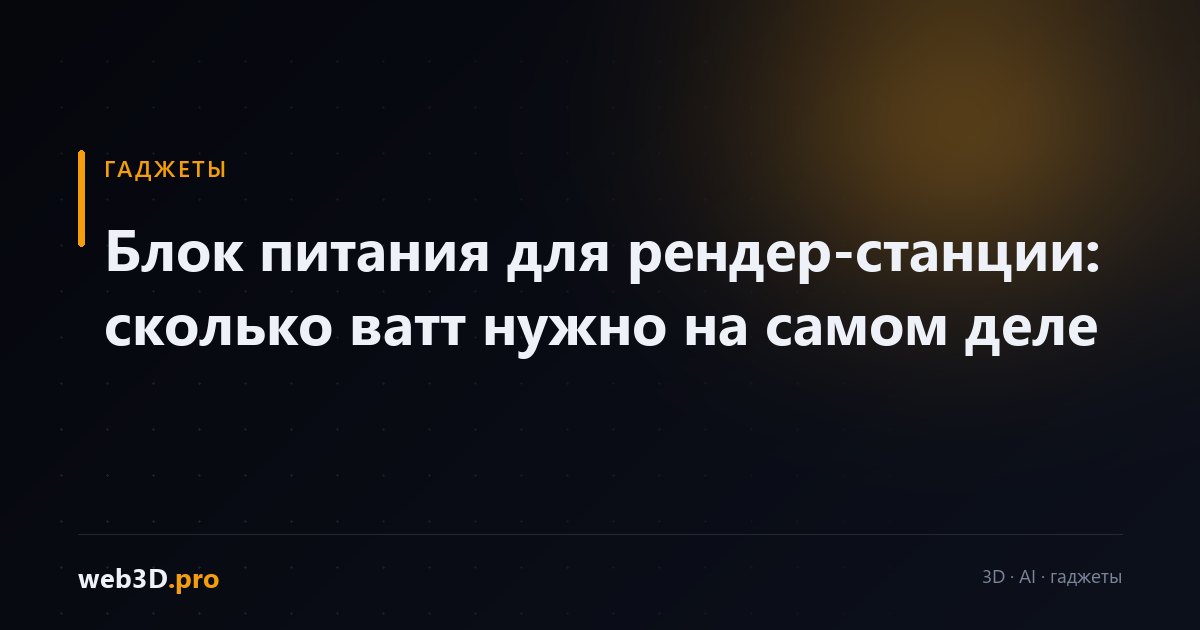 Блок питания для рендер-станции: сколько ватт нужно на самом деле