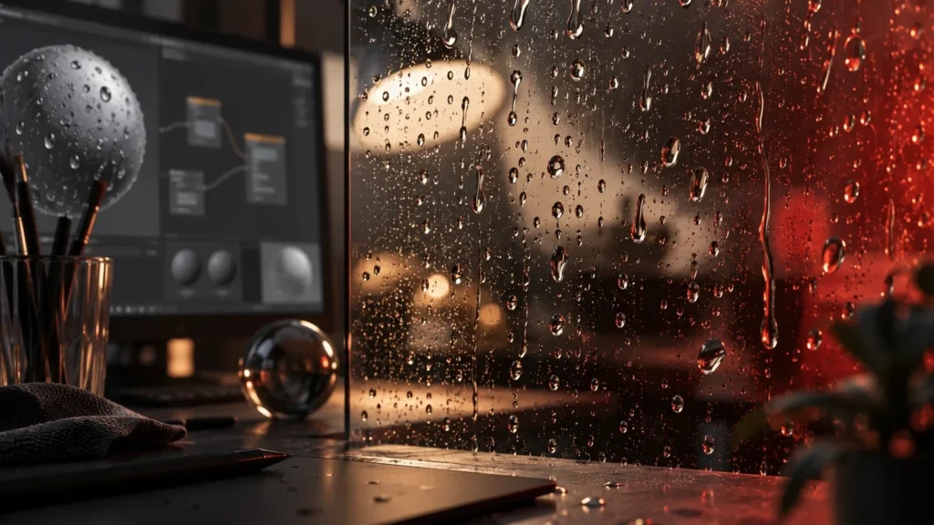 Капли воды на стекле крупным планом. Капли на стекле в Blender: шейдер для крупного плана