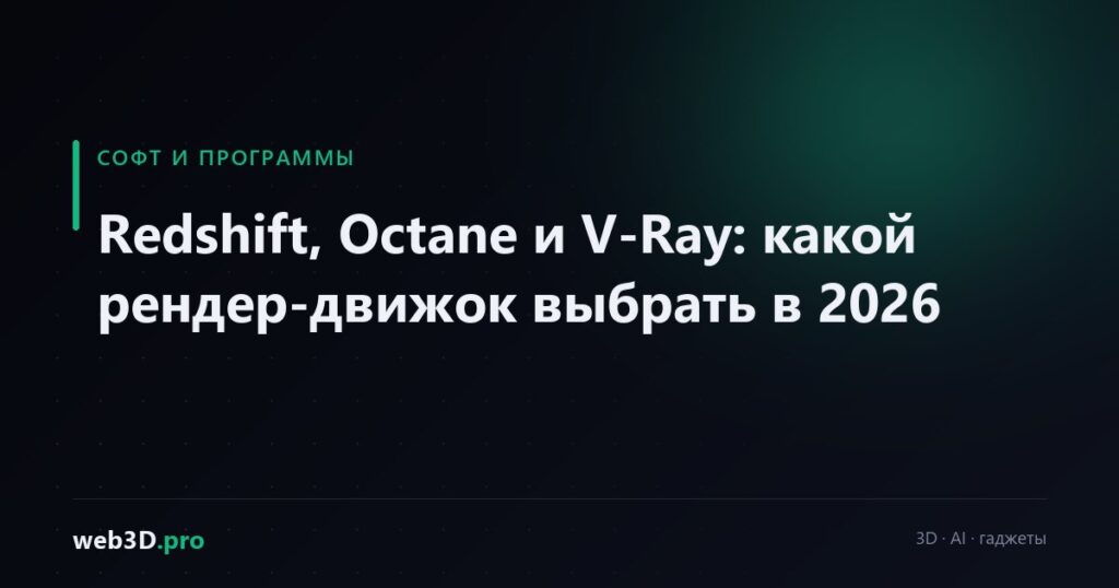 Redshift, Octane и V-Ray: какой рендер-движок выбрать в 2026