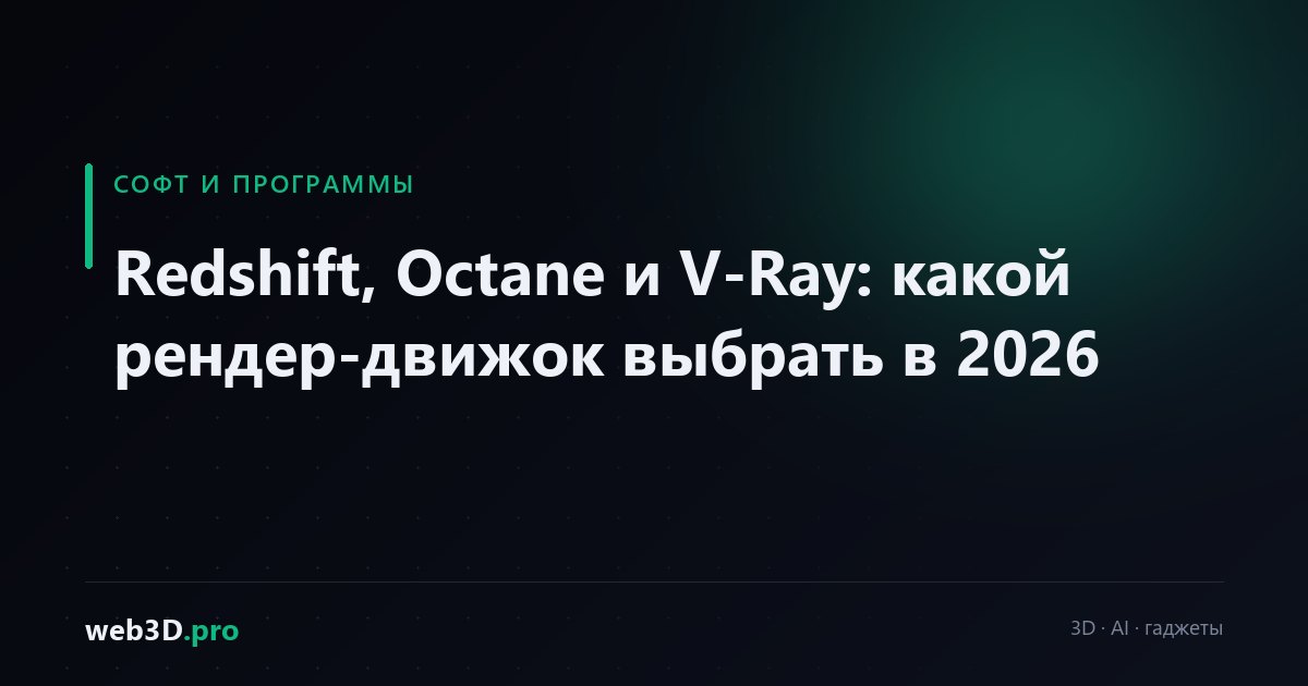 Redshift, Octane и V-Ray: какой рендер-движок выбрать в 2026