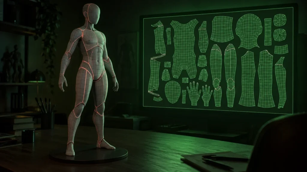 Развёртка со швами на модели. RizomUV против штатной развёртки Blender: когда доплачивать