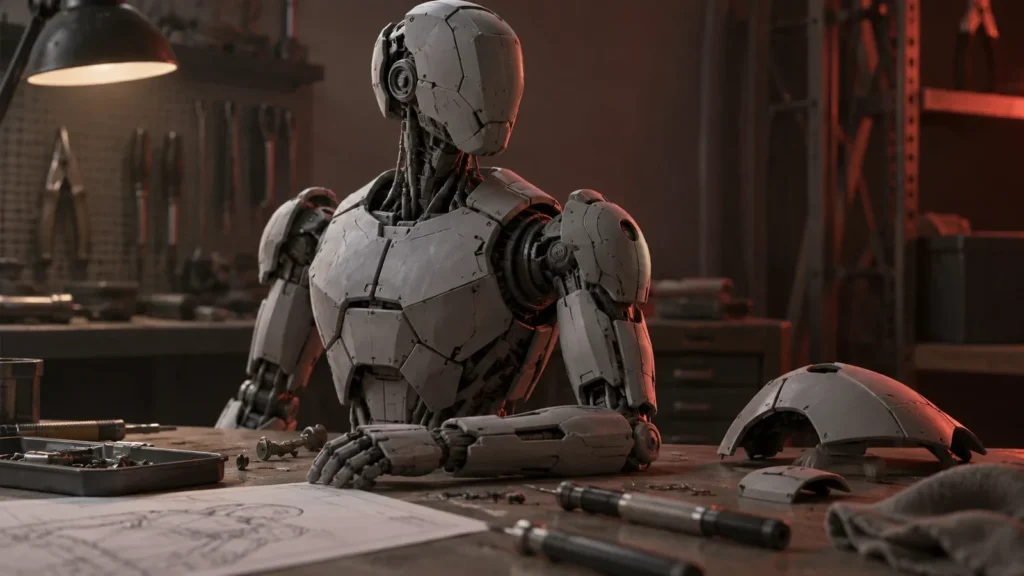 Робот с хардсурфейс-панелями. Персонаж-робот в Blender: хардсурфейс с характером