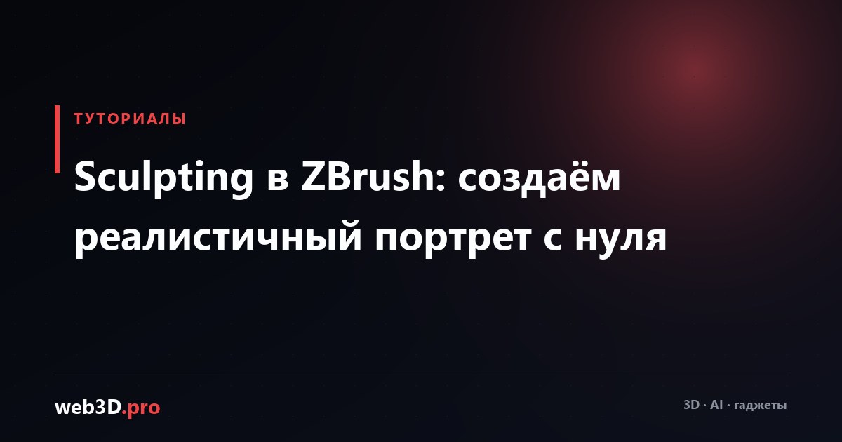 Sculpting в ZBrush: создаём реалистичный портрет с нуля