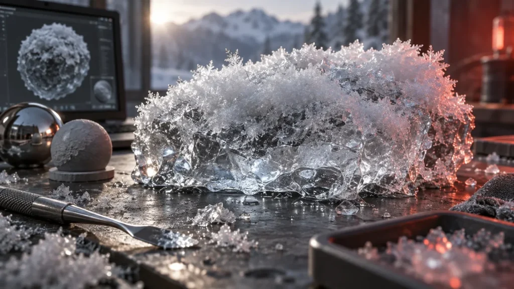 Снег и лёд крупным планом. Снег и лёд в Blender: рассеивание, блеск и следы