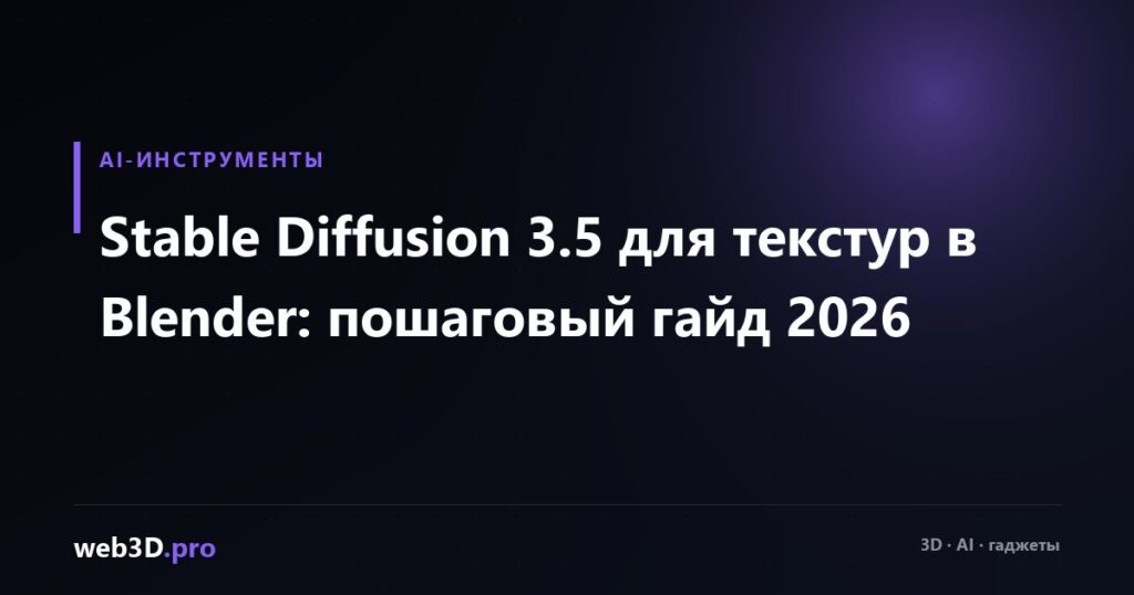 Stable Diffusion 3.5 для текстур в Blender: пошаговый гайд 2026