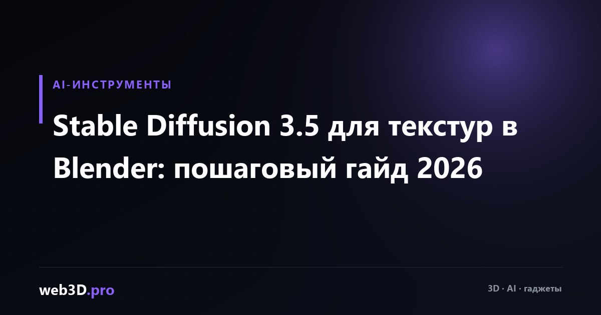 Stable Diffusion 3.5 для текстур в Blender: пошаговый гайд 2026