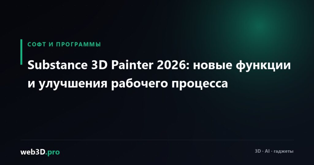 Substance 3D Painter 2026: новые функции и улучшения рабочего процесса
