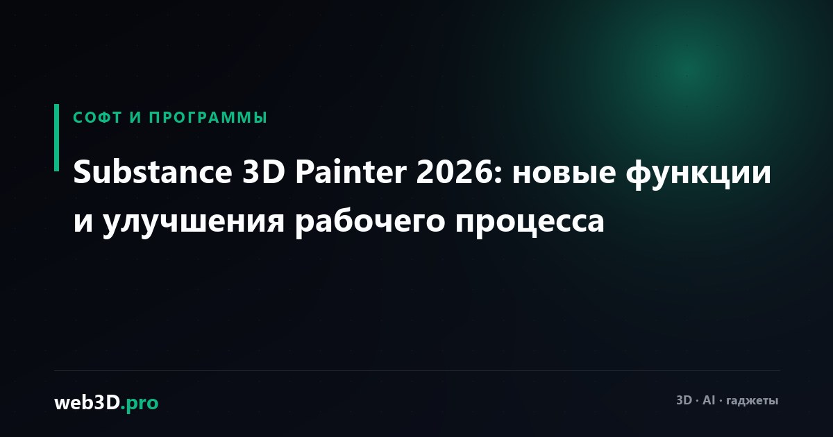 Substance 3D Painter 2026: новые функции и улучшения рабочего процесса