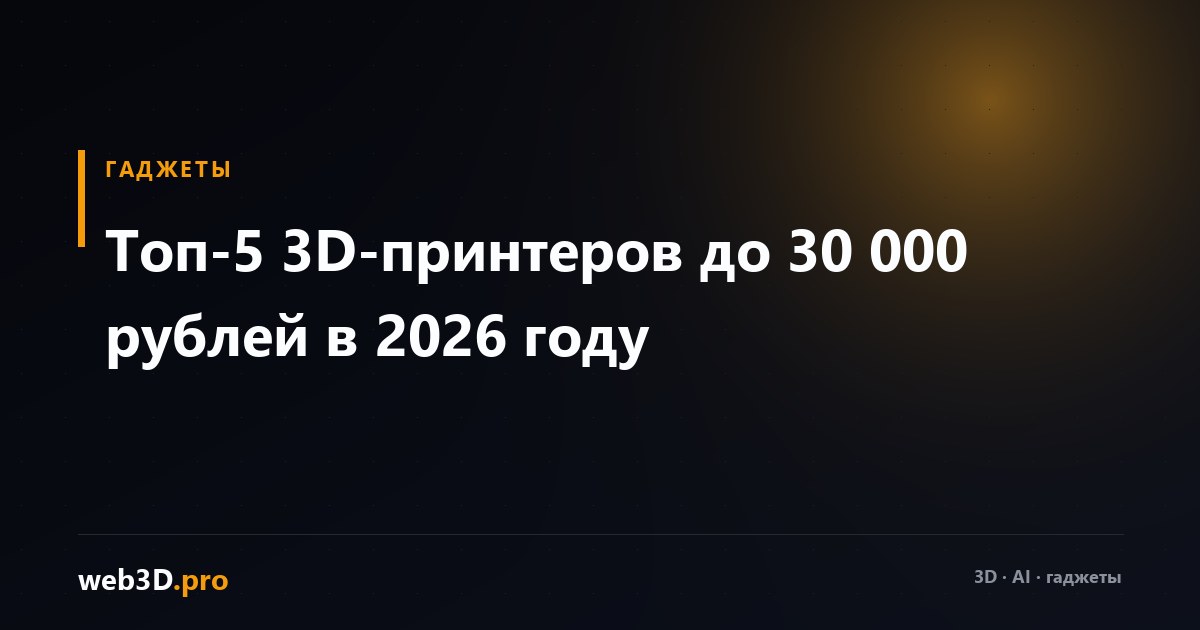 Топ-5 3D-принтеров до 30 000 рублей в 2026 году